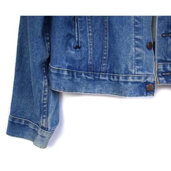 Vintage Rugged Wear Blue Denim Button Down Trucker Jacket Size XL - Picture 5 of 16